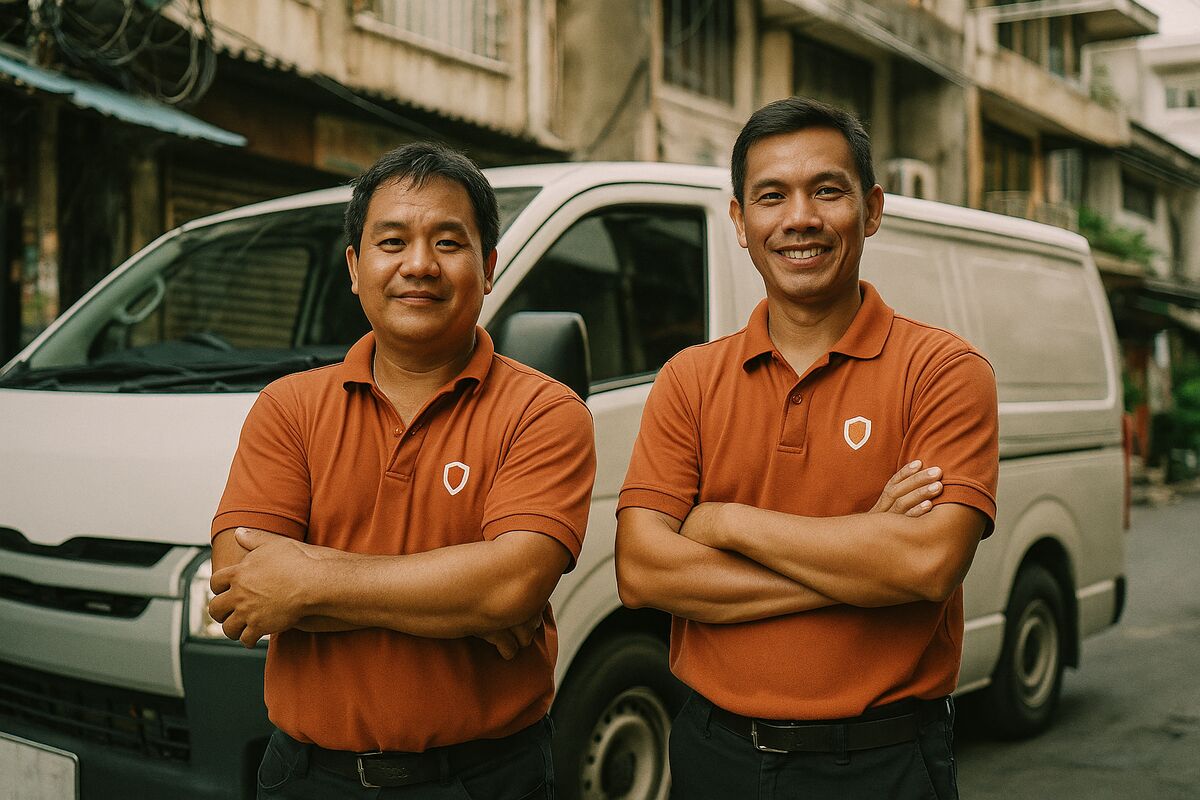 PestsRova technicians with the service van in Bangkok