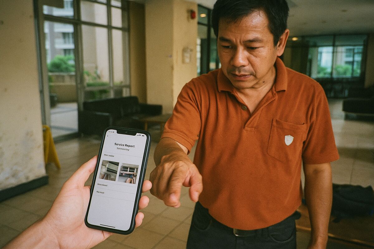 Dated treatment report on a host's phone