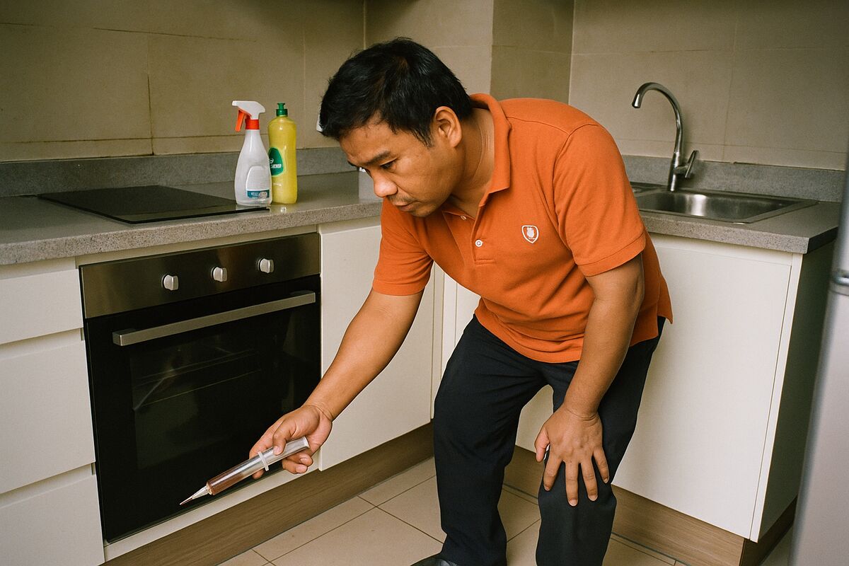 Kitchen treatment during an Airbnb turnover